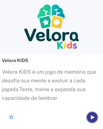 Jogo Velora Kids, parte da plataforma UP Neural